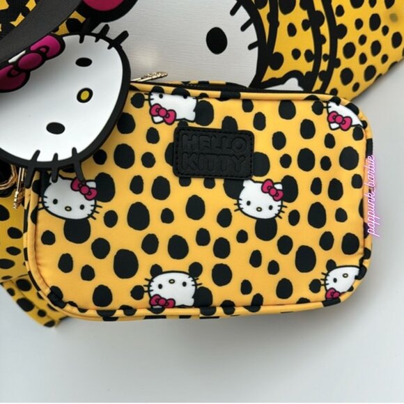 Hello Kitty Cheetah Print Travel Tote Bag 3PCS‎ NWT - Picture 3 of 15
